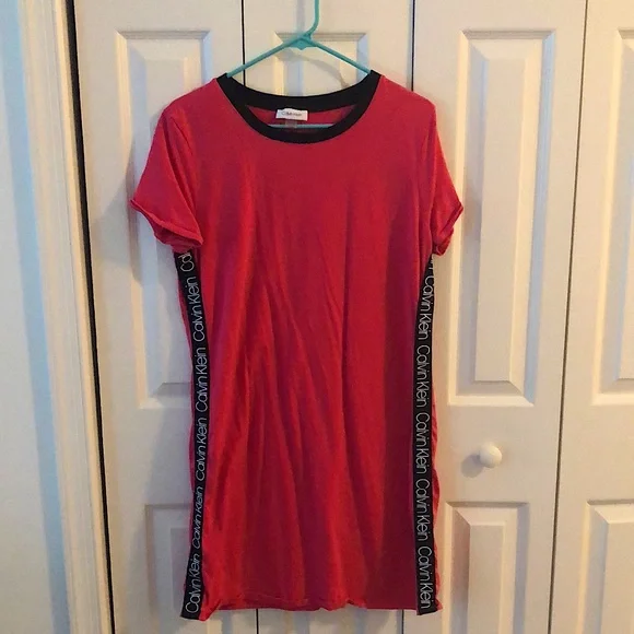 calvin klein t shirt dress pink Archive Logo Baby T-Shirt Dress